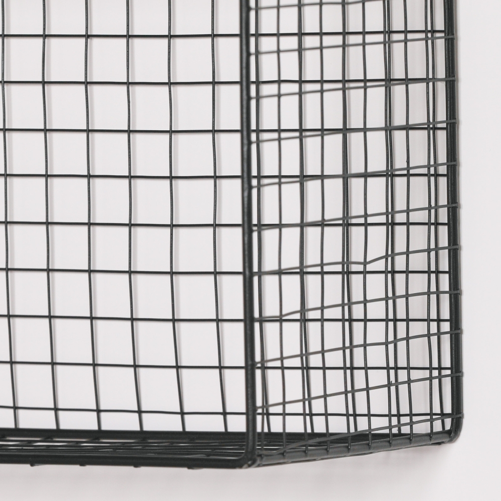 Product photograph of Black Wire 5 Compartment Wall Shelf from Choice Furniture Superstore.
